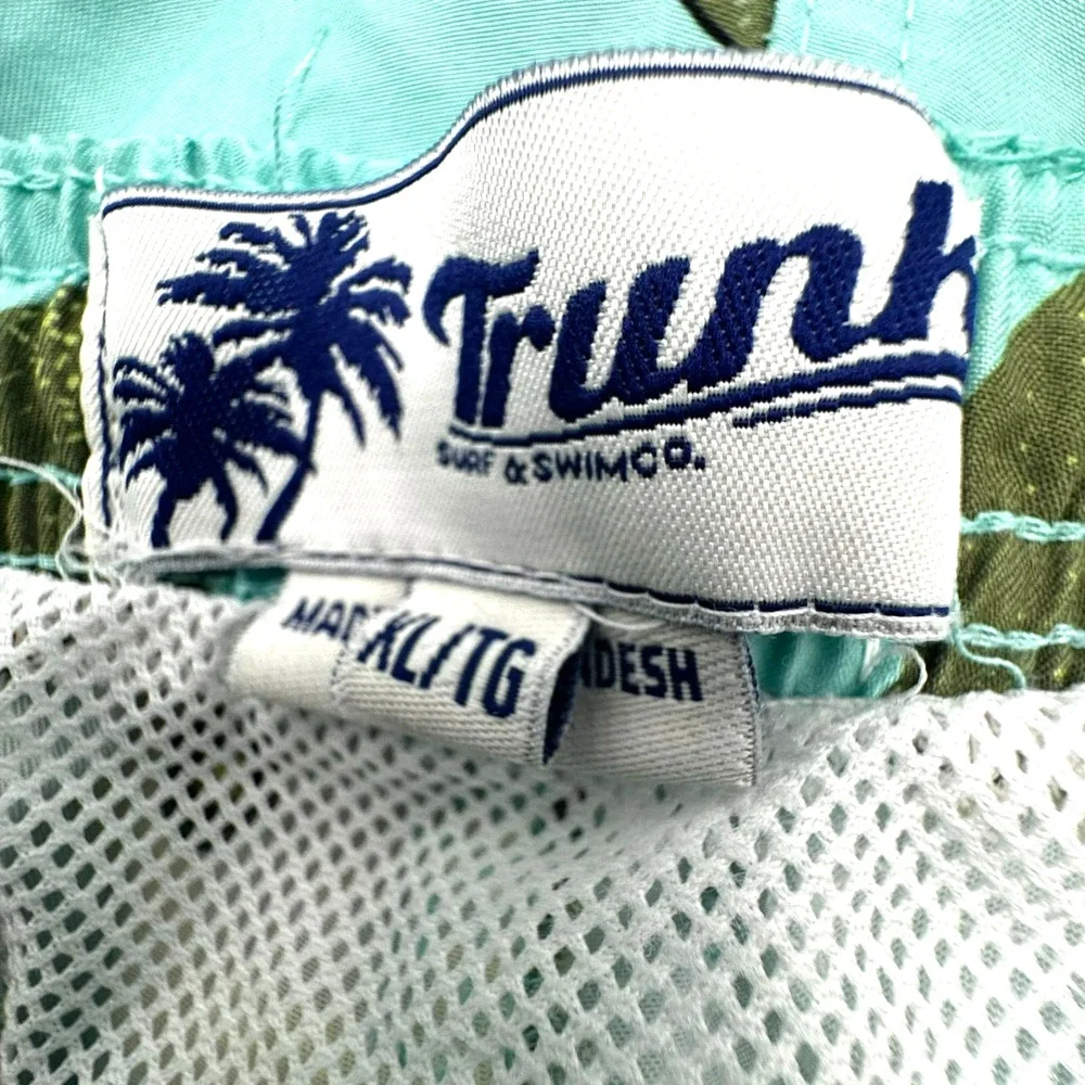 TRUNKS SURF & SWIM Men's XL Blue Green Avocado Print Swim Board‎ Surf Shorts